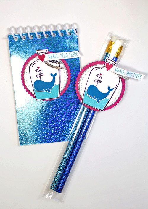 bottle notepad and pencil gift set