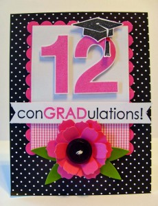 rubber stamped graduation card