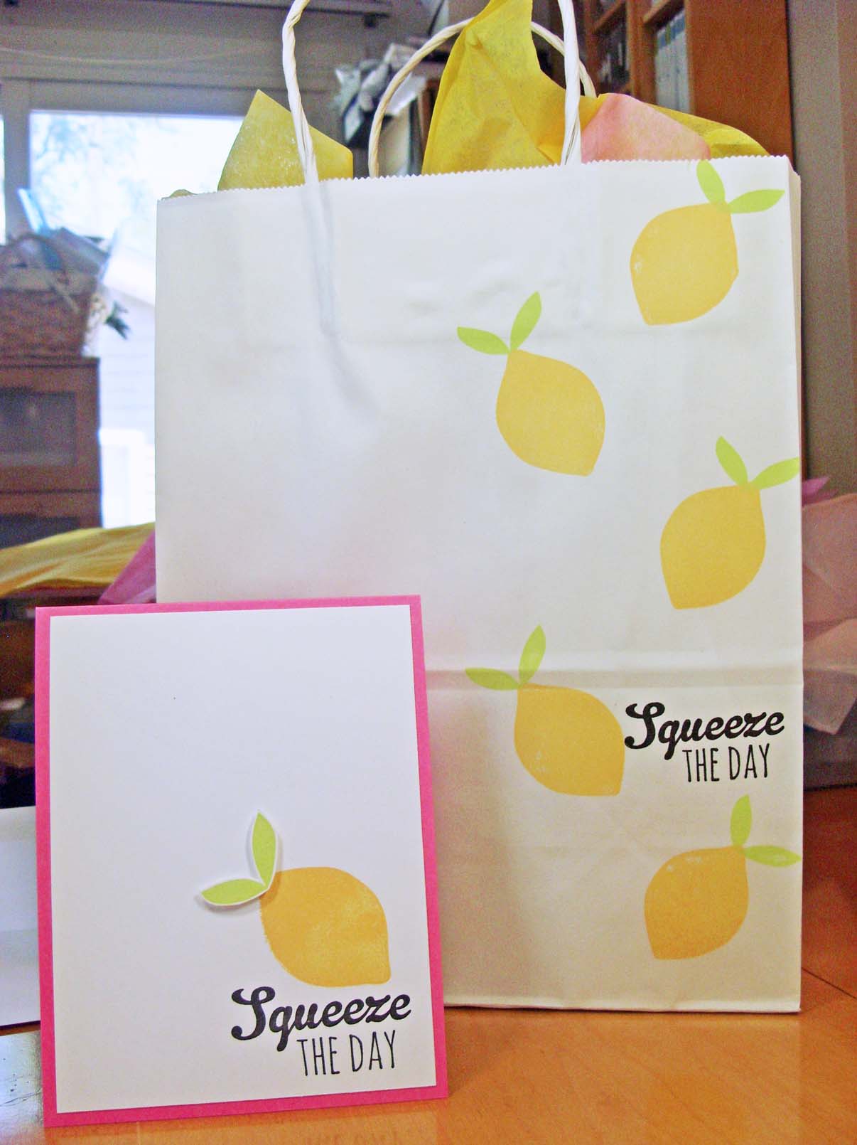 squeeze the day card and gift bag