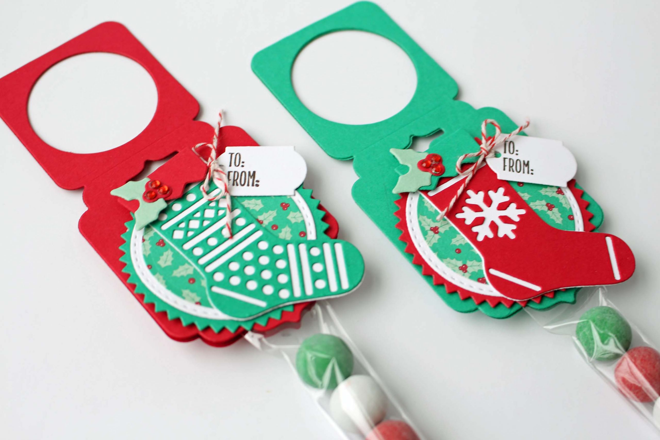 How to Make Cheerful Tags Treat Hangers for Christmas