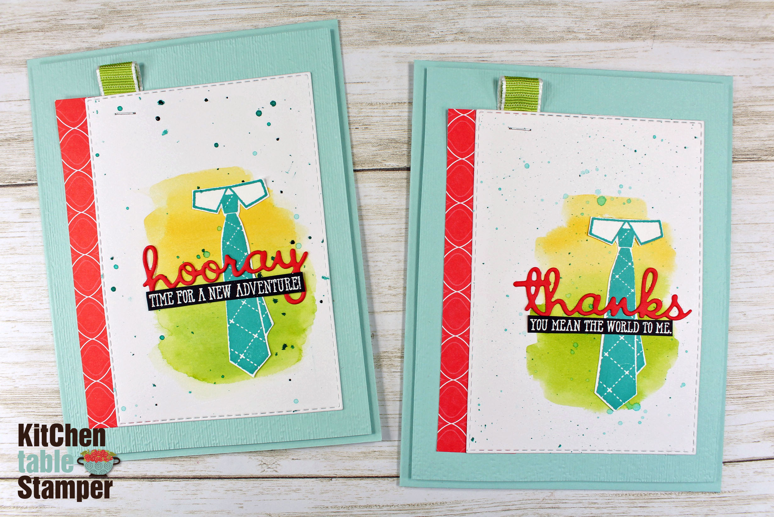 Well Dressed Thanks Card with Watercolor Background Tutorial