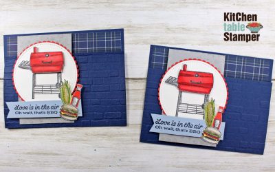 Outdoor Barbecue How to Make a Joy Fold Card Tutorial with Kitchen Table Stamper