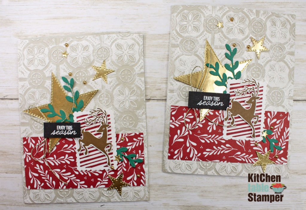 Festive Post Christmas Card with Frosted Folder Embossing Technique